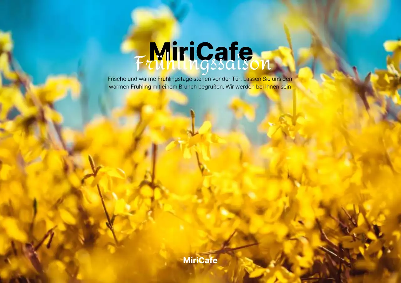 Emotionales Café-Design mit einem Frühlingsblumen-Konzept