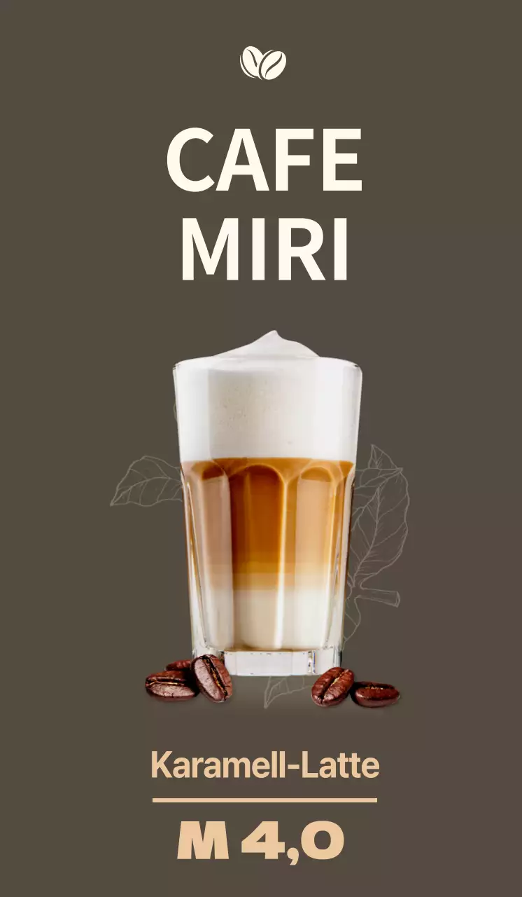 Förderung einer grauen, illustrierten und emotionalen Speisekarte für Cafés