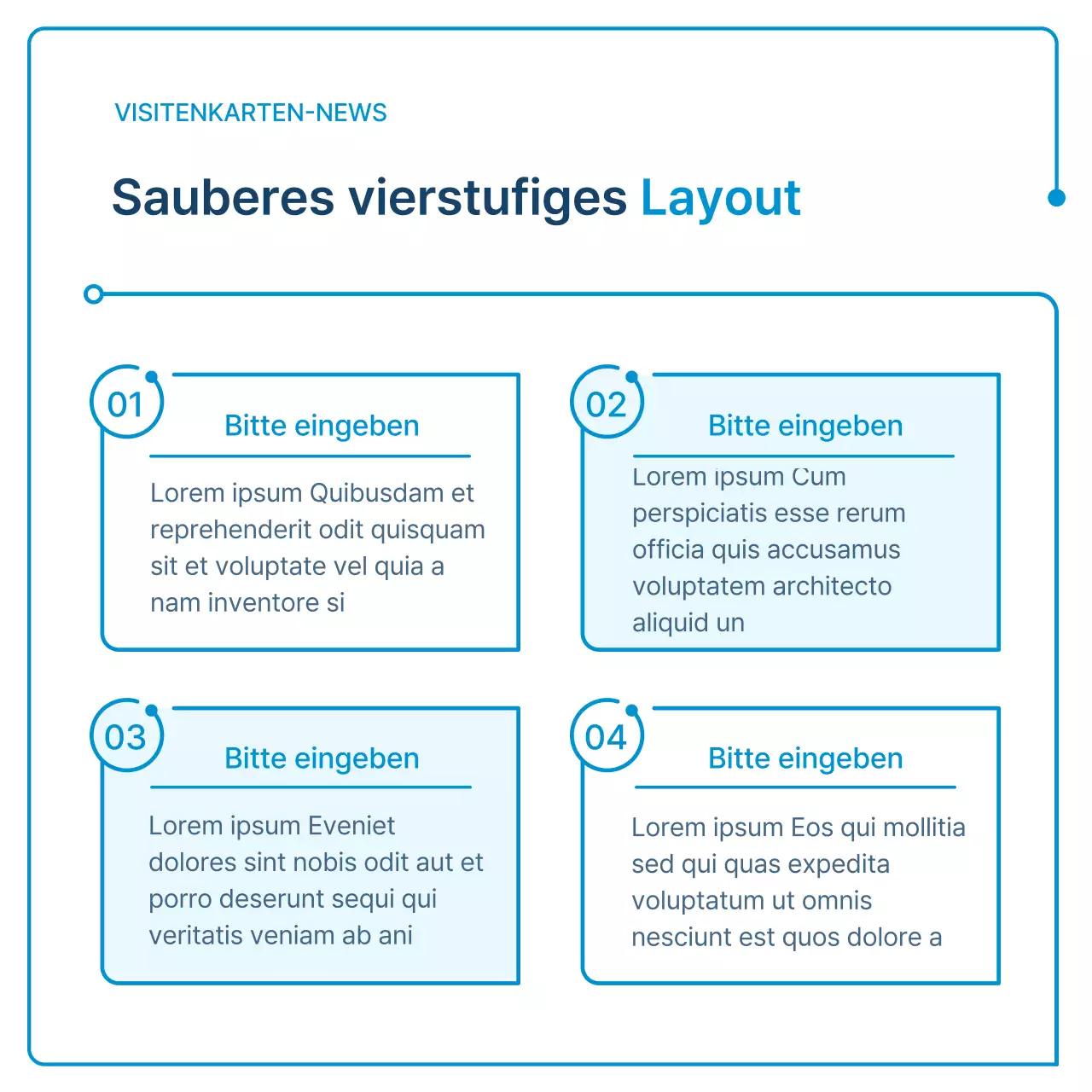 Ein Leitfaden für Unternehmensnewsletter in weißer und blauer Geometrie