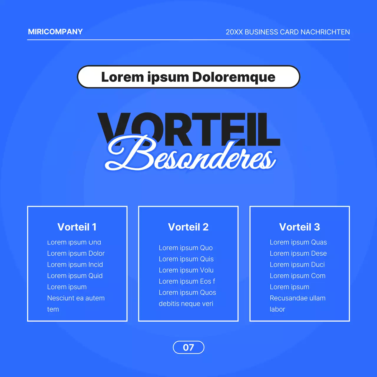 Minimalistisches Geschäftsangebot mit blauem Hintergrund