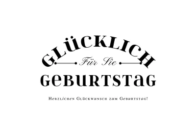 Geburtstag Postkarte Umschlag mit schwarzem Text und Linie Illustration