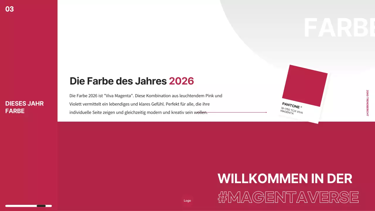 Marketing Trends Report Thema mit rosa Farbchip