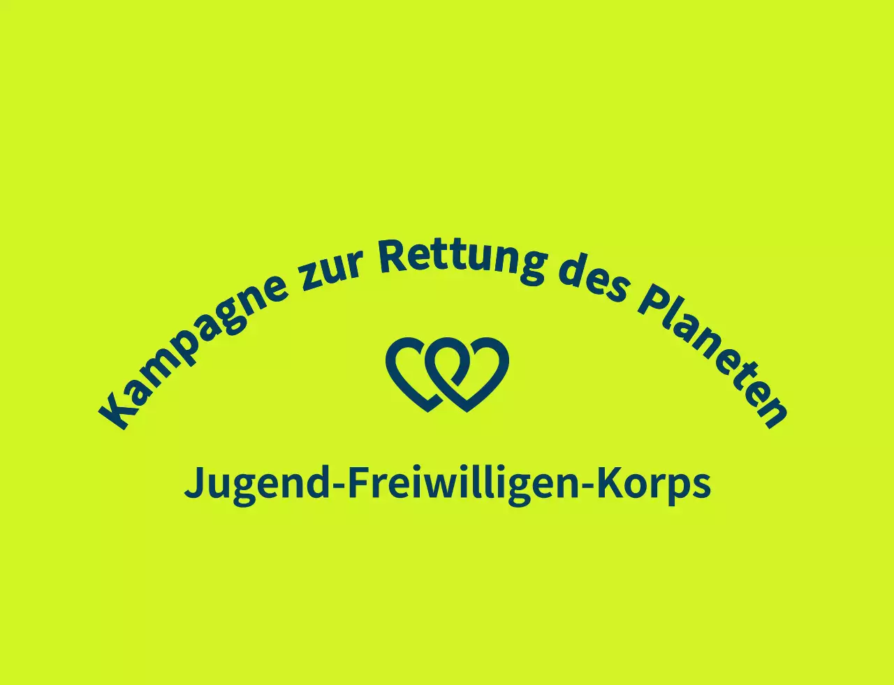 Sauberes Freiwilligen-Symbol im Logo-Stil in Hellgrün und Marineblau für globale Umweltkampagnenorganisationen