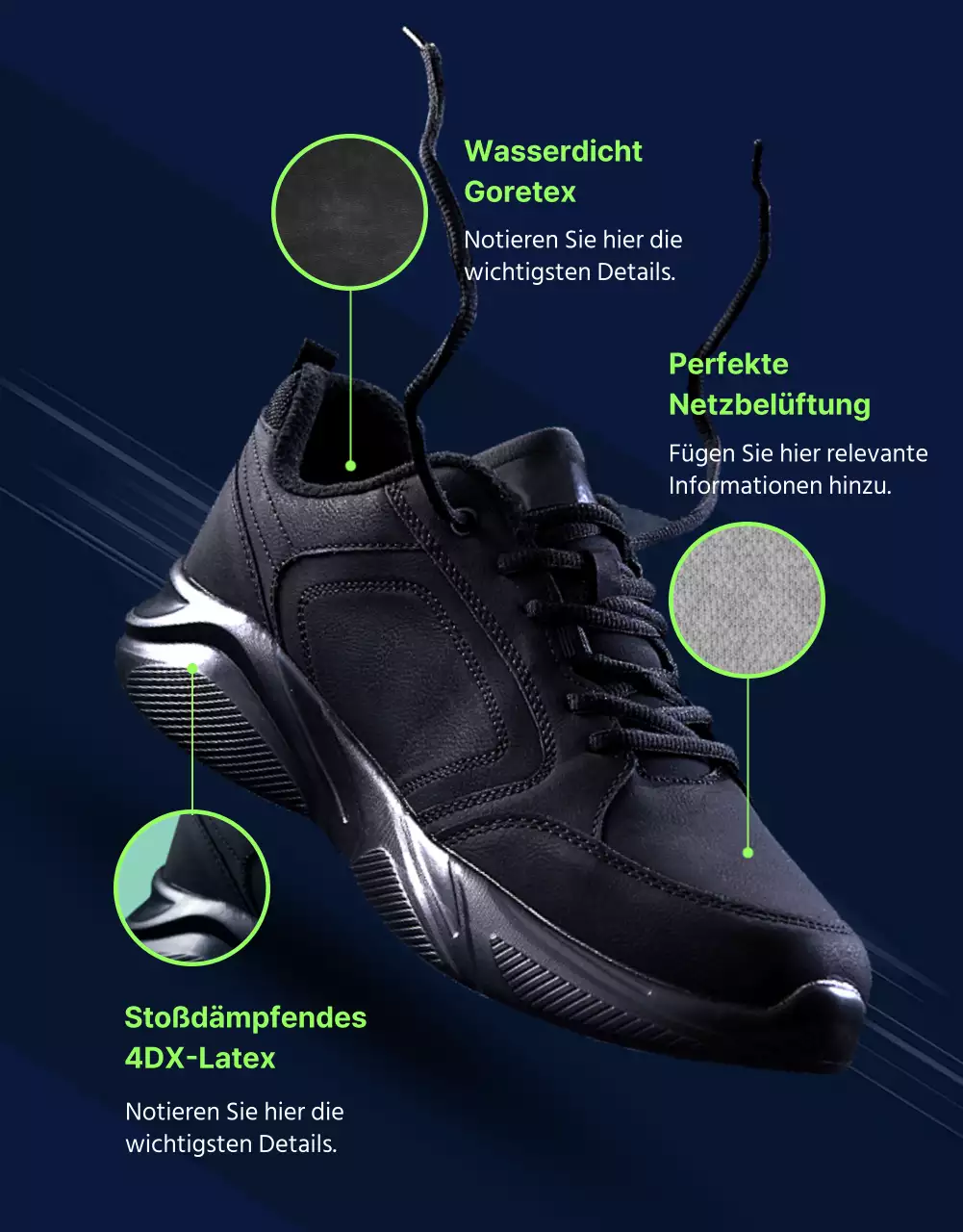 Sportliche und robuste Outdoor-Sneaker in Marine- und Fluoreszenzfarben