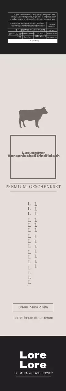 Beige sauberes Luxuslabel für koreanisches Rindfleisch