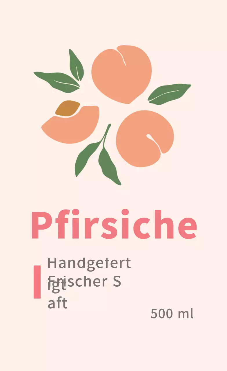 Niedliche Lebensmitteletiketten mit rosa Illustrationen