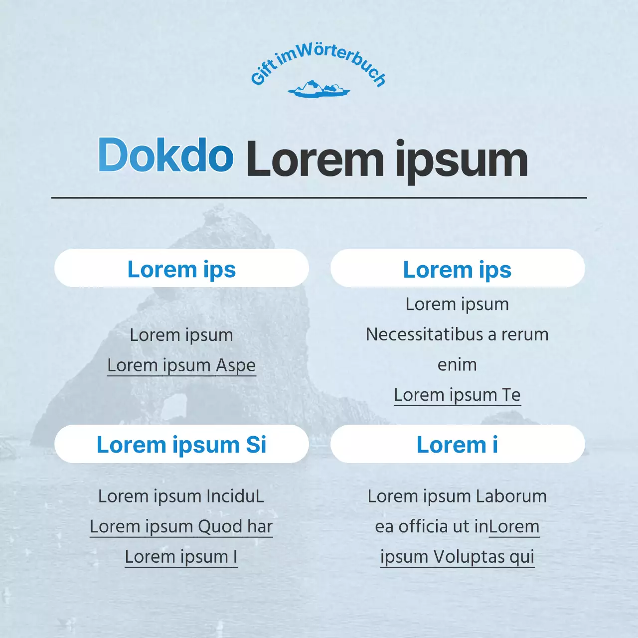 Eine einfache, hellblaue und blaue Informationssäule zum Tag des Lesens