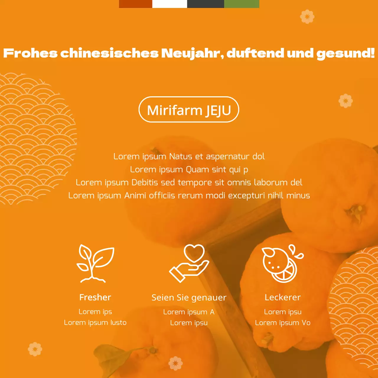 Orange traditionellen Konzept Urlaub Hallabong Geschenk-Set Thema