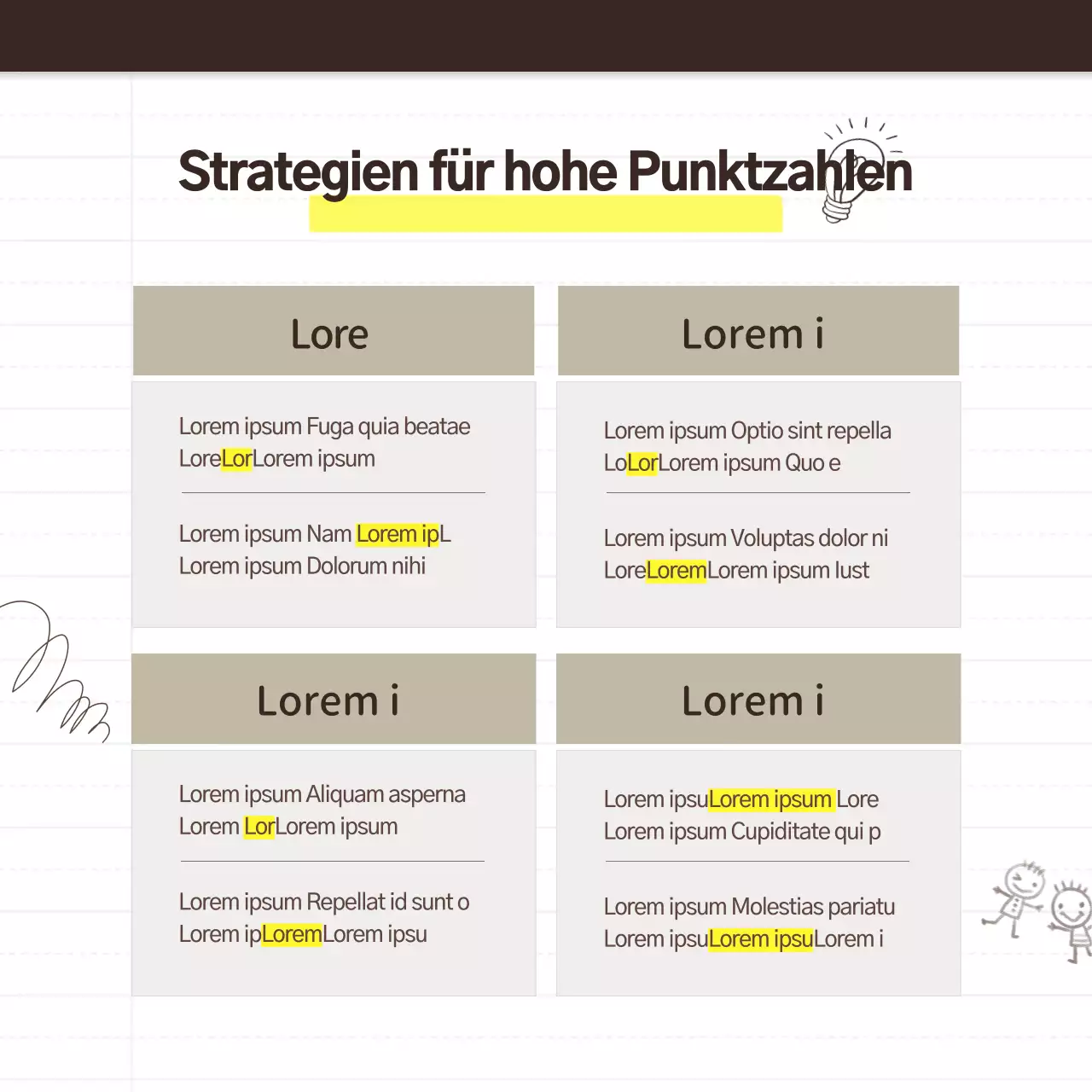 Eine einfache gelbe und schwarze innere Klasse Analyse Ausbildung Schule Rekrutierung Förderung