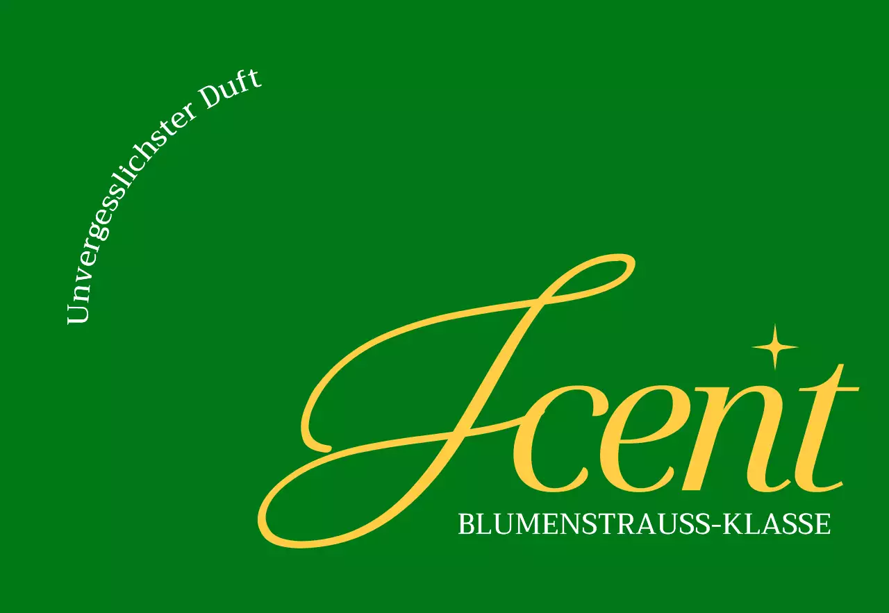 Einfacher grüner und gelber Text zur Bewerbung eines Blumenladens