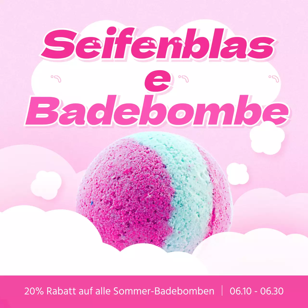 Förderung von kitschigen Badesalzen in Rosa