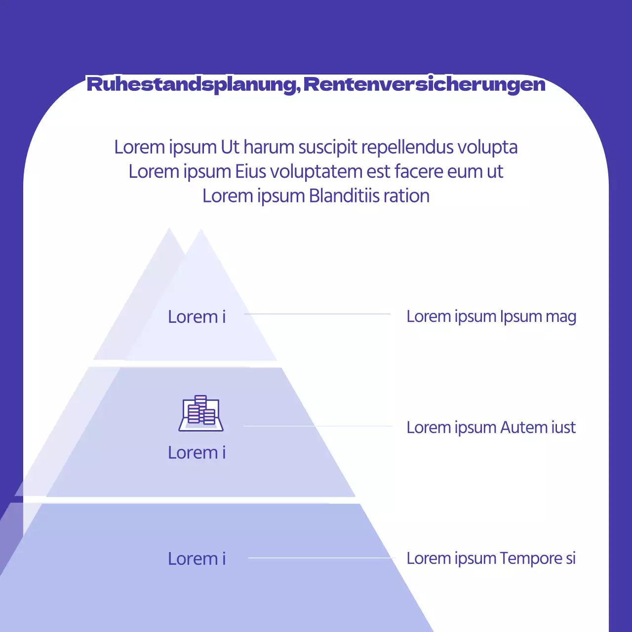 Blaue, minimalistische Informationen über die Altersvorsorge