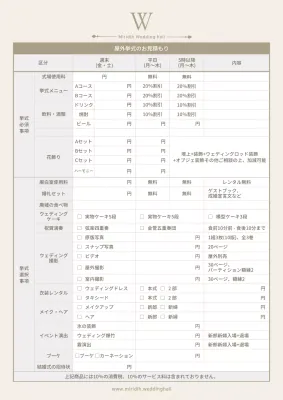 ベージュ シンプル 結婚式 企画書 文書フォーム