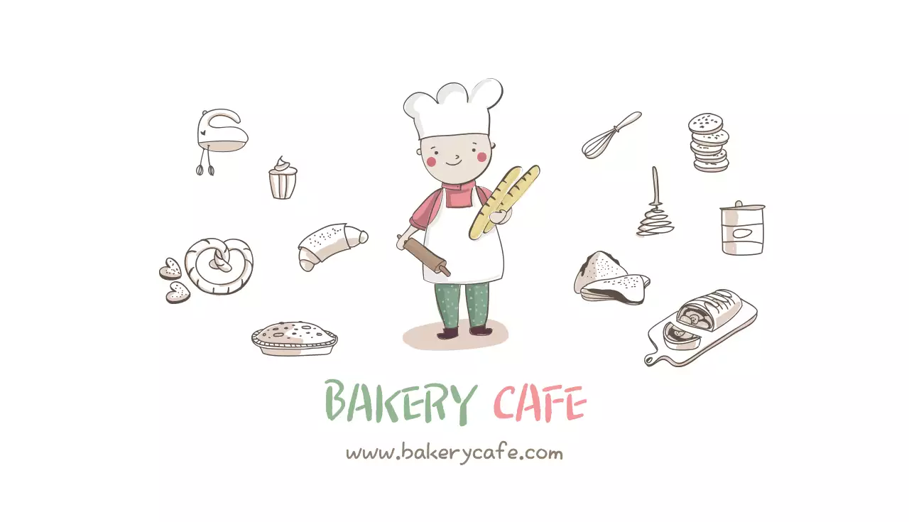 白 かわいい ベーカリー 名刺