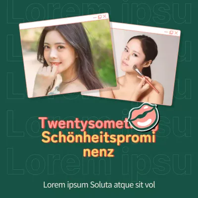 Zwanzig Jahre alte Schönheit Promi-Veranstaltung mit zwei weiblichen Modellen in grünem Hintergrund Rahmen