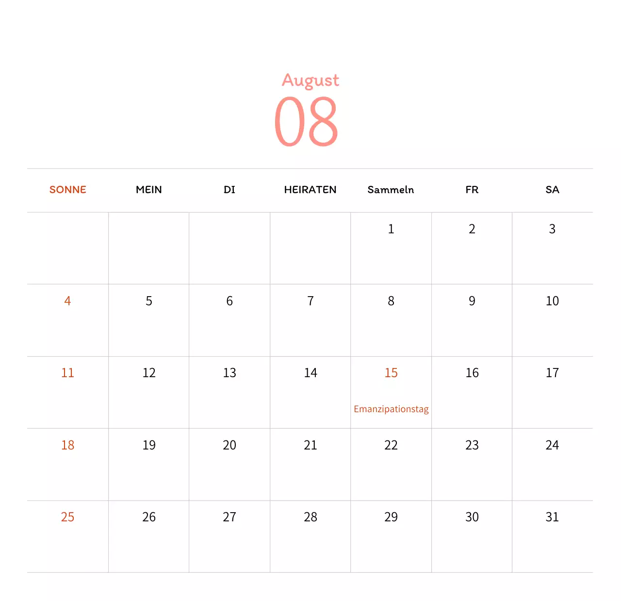 Stempelillustrationen mit einem warmen Konzept