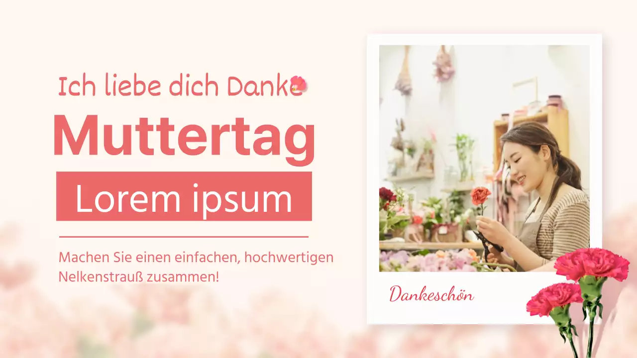 Gestalten Sie einen hübschen Strauß aus rosa Muttertags-Nelken