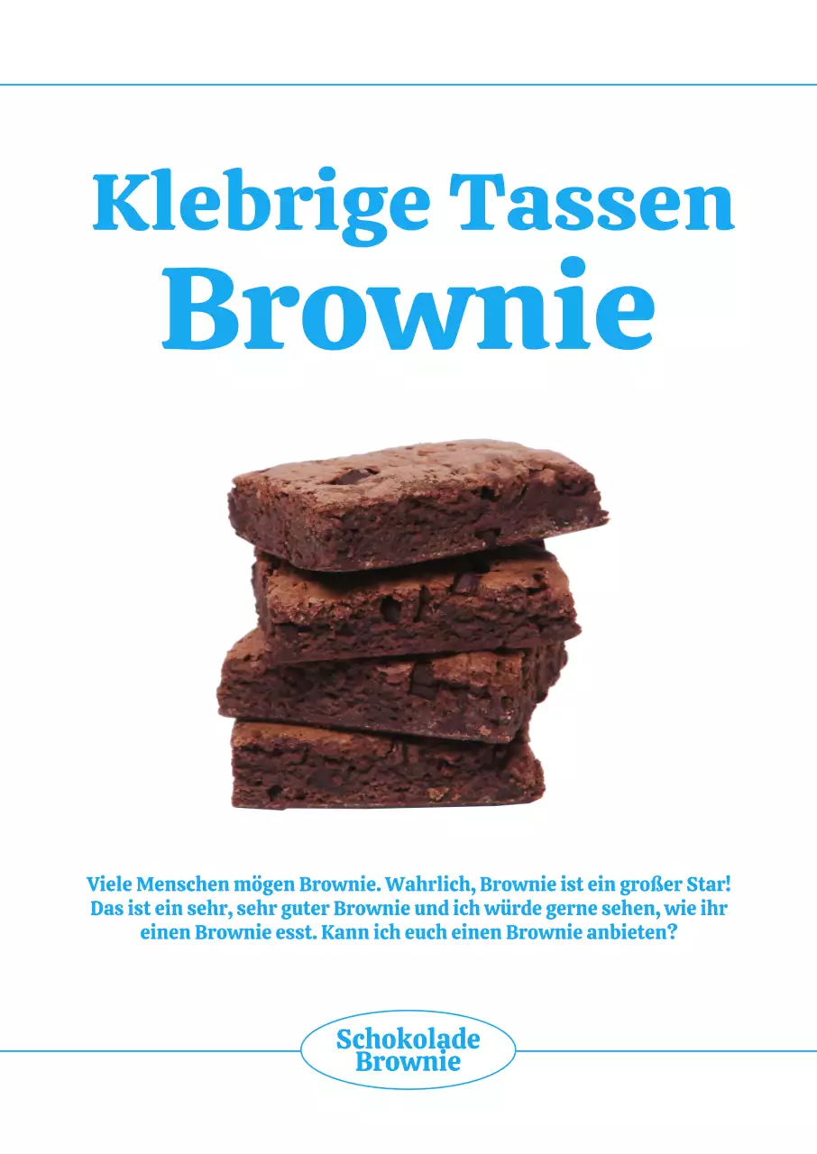 Das blaue, sommerlich inspirierte Café-Menü