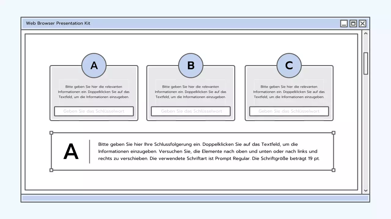 Präsentationsmappe mit einem hellblauen Browserkonzept