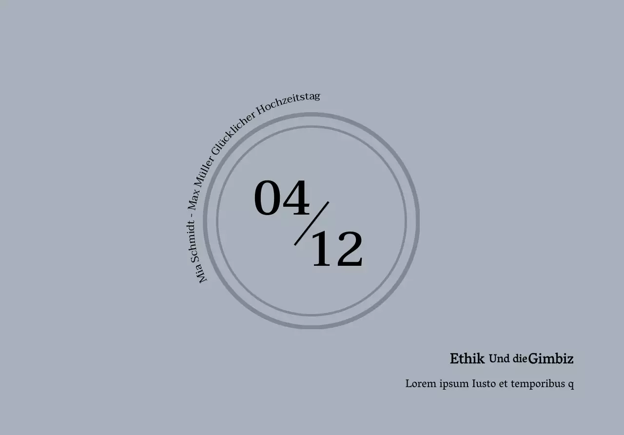 Warm Frühling Hochzeit Einladung Postkarte Umschlag mit Text und kreisförmige Illustration