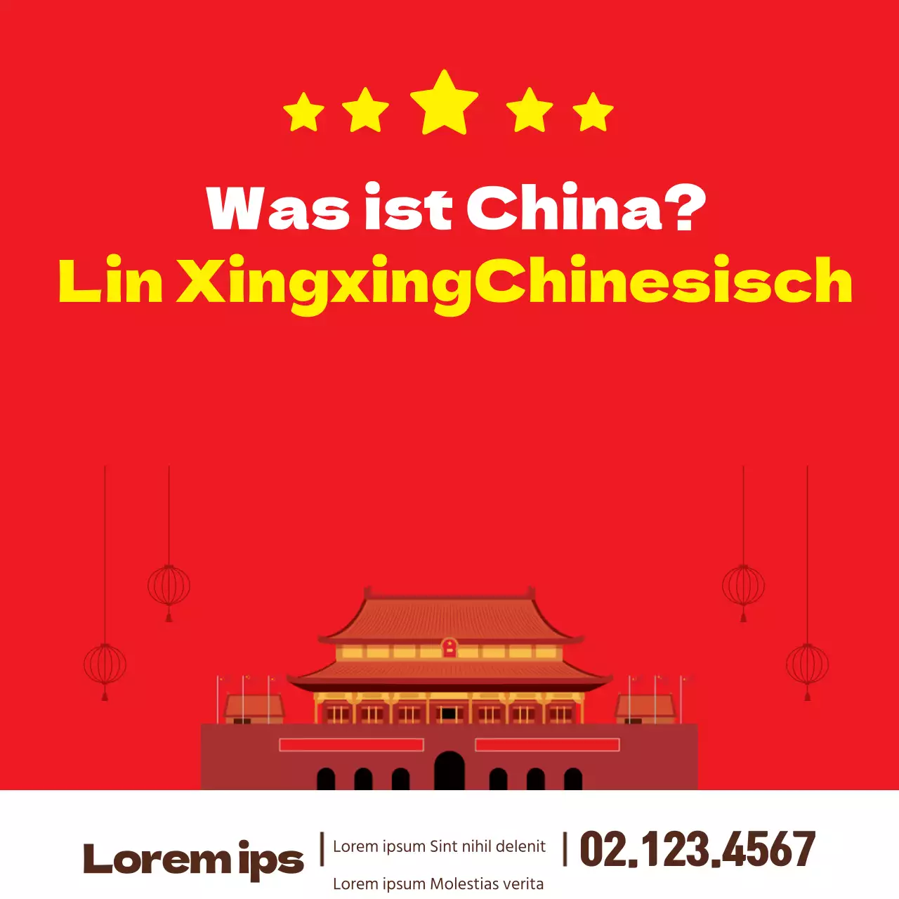 Chinesische Sprachschule_Quadratisches Poster
