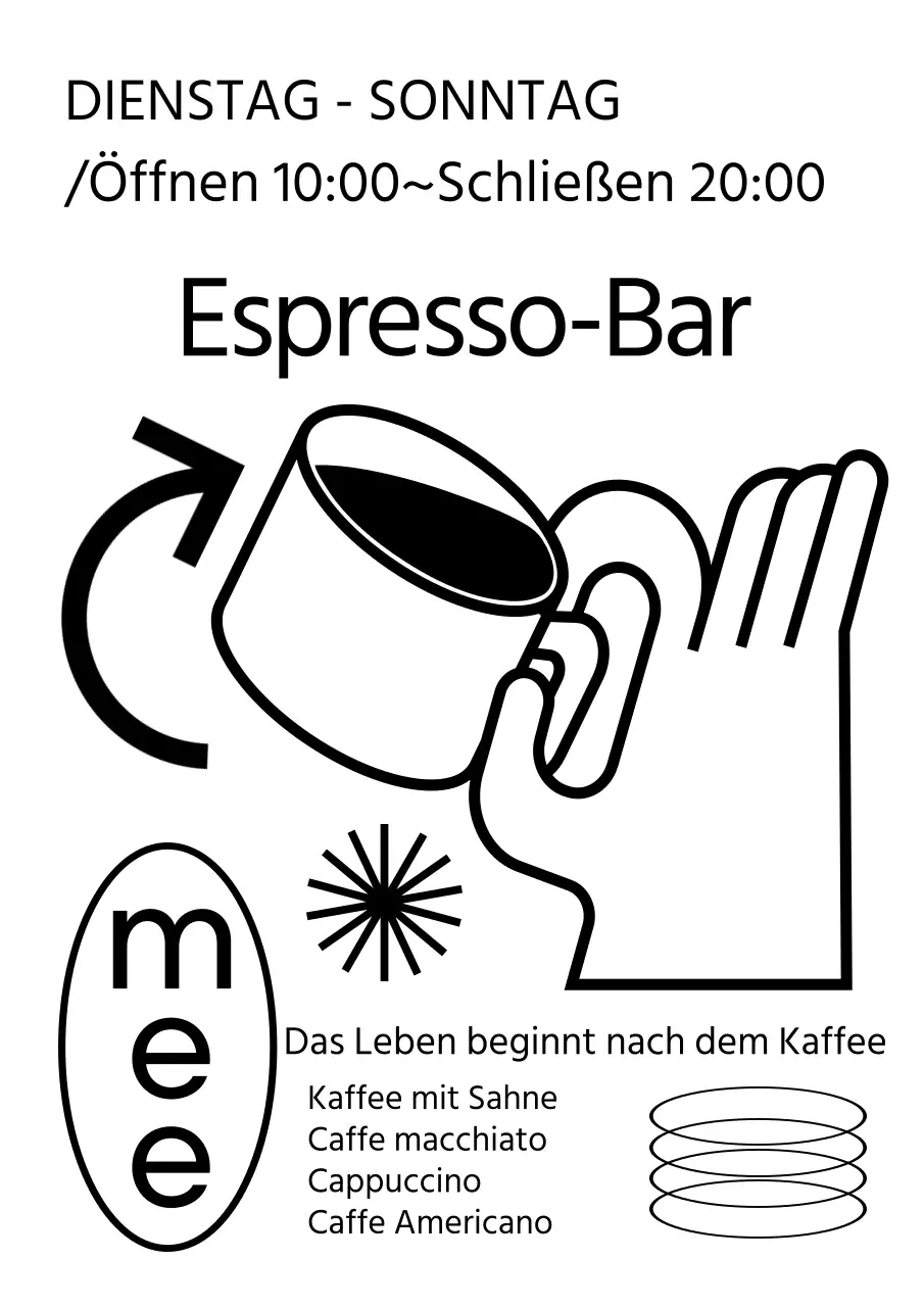 Weißes Cafe-Plakat