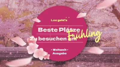 Empfohlene inländische Reiseziele mit rosa Blumen und Frühlingsgefühlen