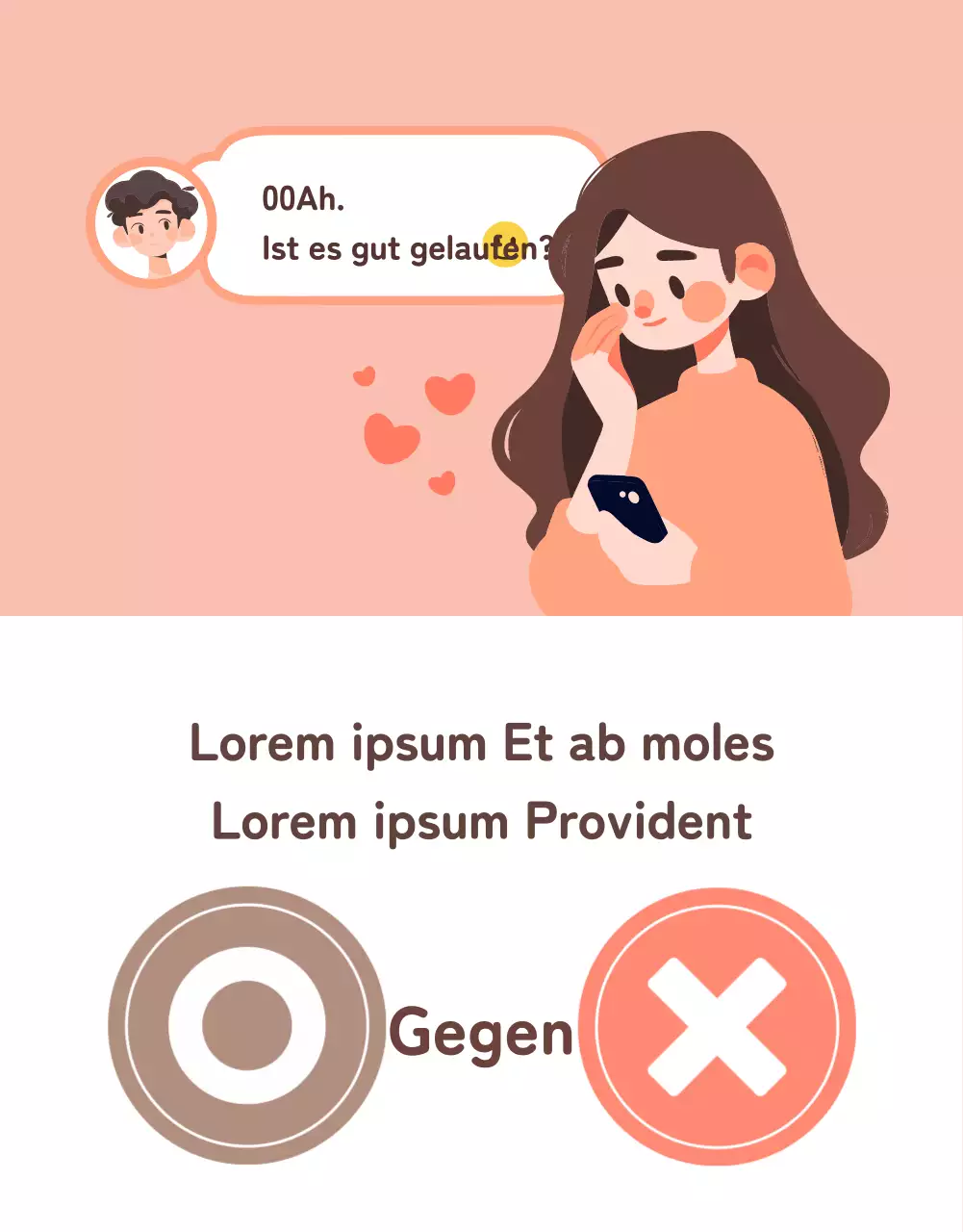 Ein einfacher Beitrag im Webcomic-Stil mit rosa Hintergrund