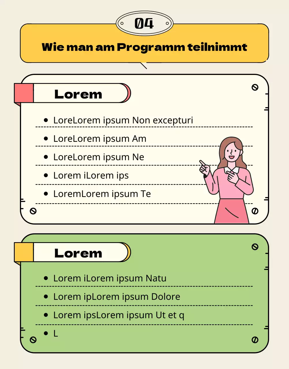 Gelbes und rosafarbenes geteiltes Layout Leitfaden für die Teilnahme an lokalen kulturellen Touren