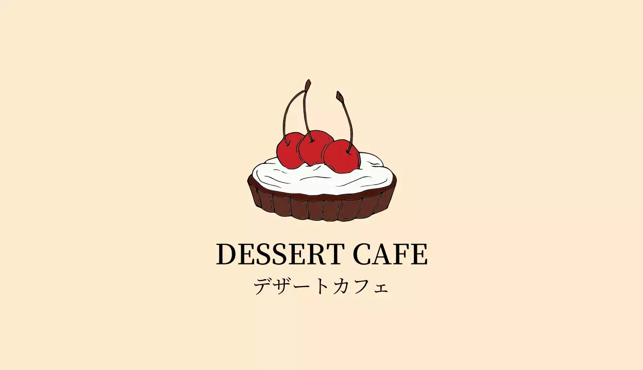 ベージュ シンプル カフェ 名刺