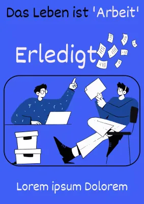 Einfaches blau-weißes Buchcover für Leben und Arbeit