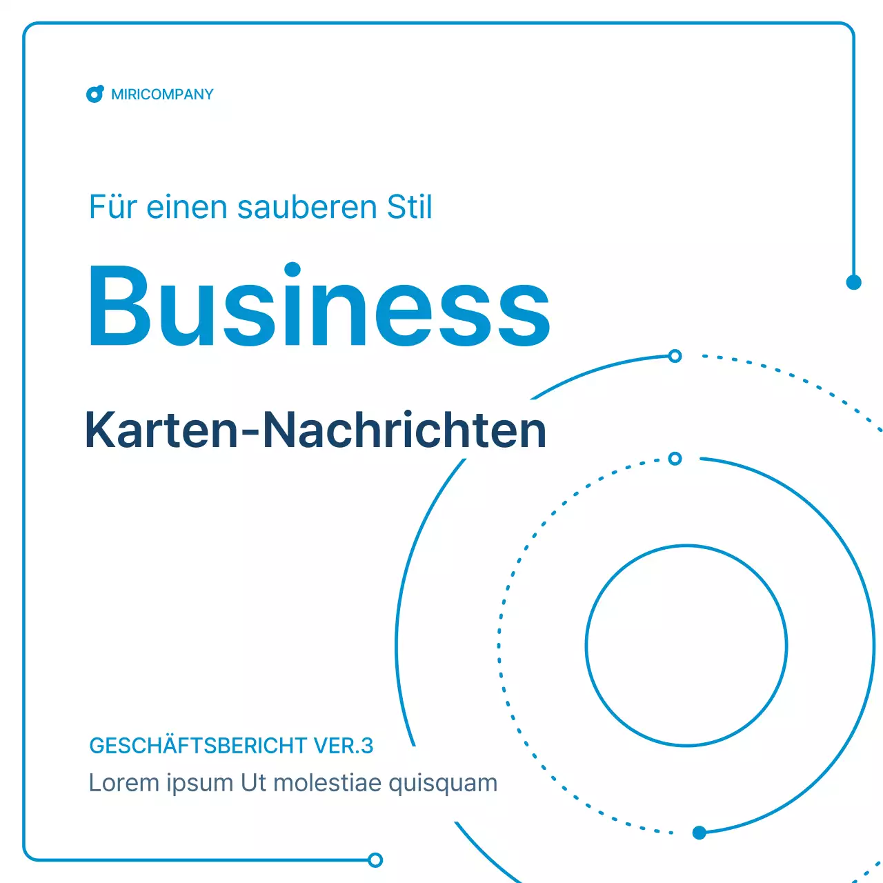 Ein Leitfaden für Unternehmensnewsletter in weißer und blauer Geometrie