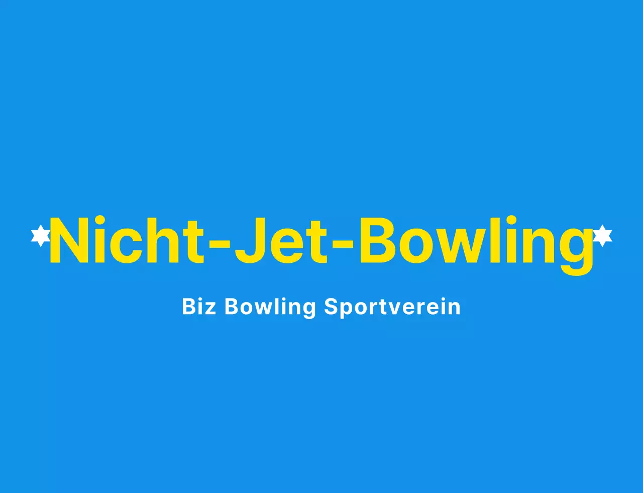 Eine saubere Bowling-Illustration und ein Emblem-Logo in Hellblau, Weiß und Gelb für einen Bowling-Sportverein.