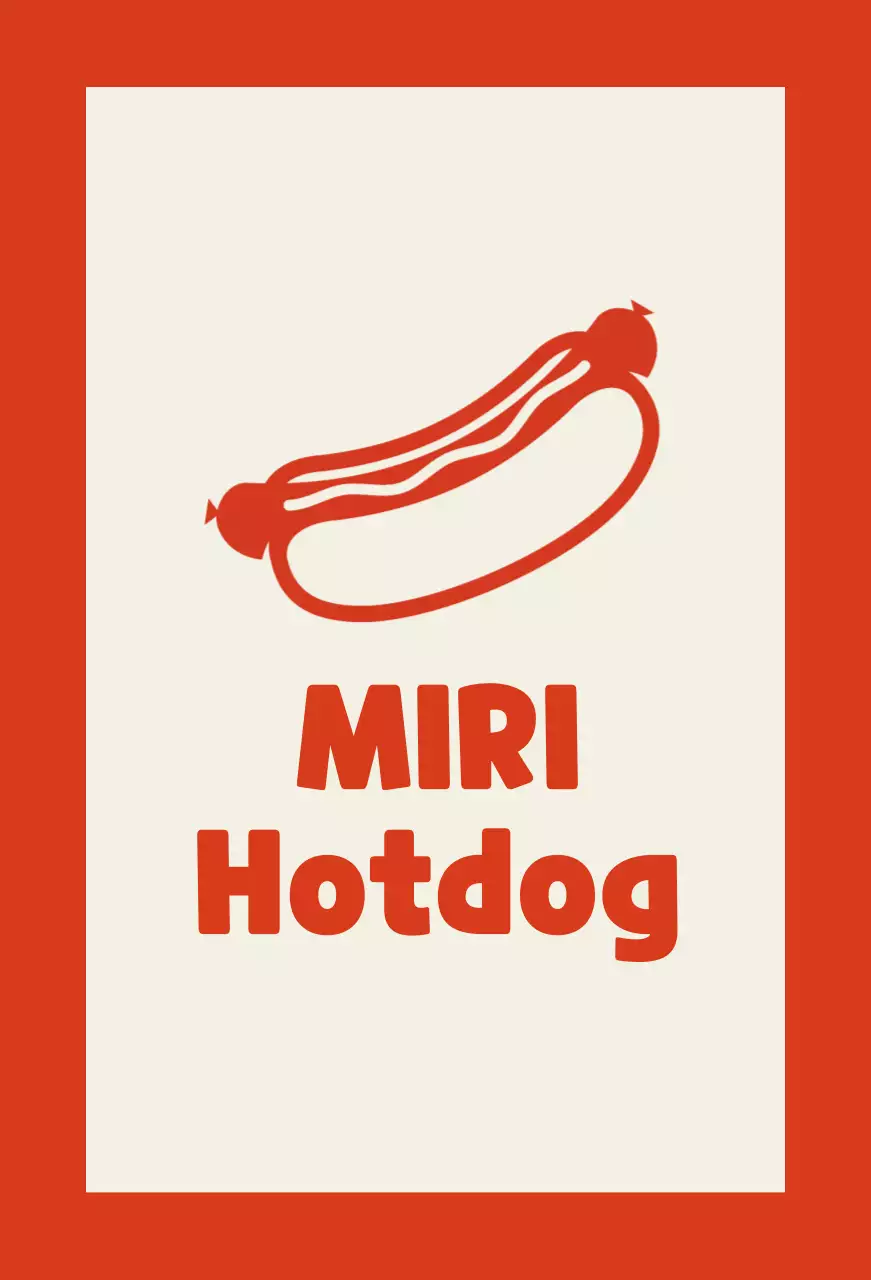 Hot-Dog-Restaurant-Verkäufer auf elfenbeinfarbenem Hintergrund mit rotem Umriss