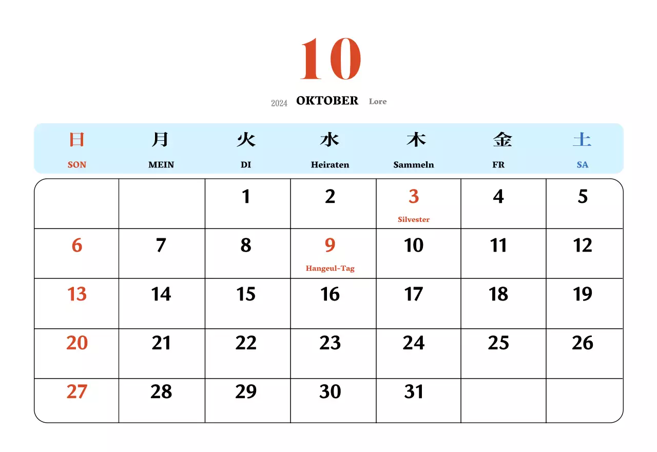 Retro-Konzept Nostalgie-Kalender in rot und blau