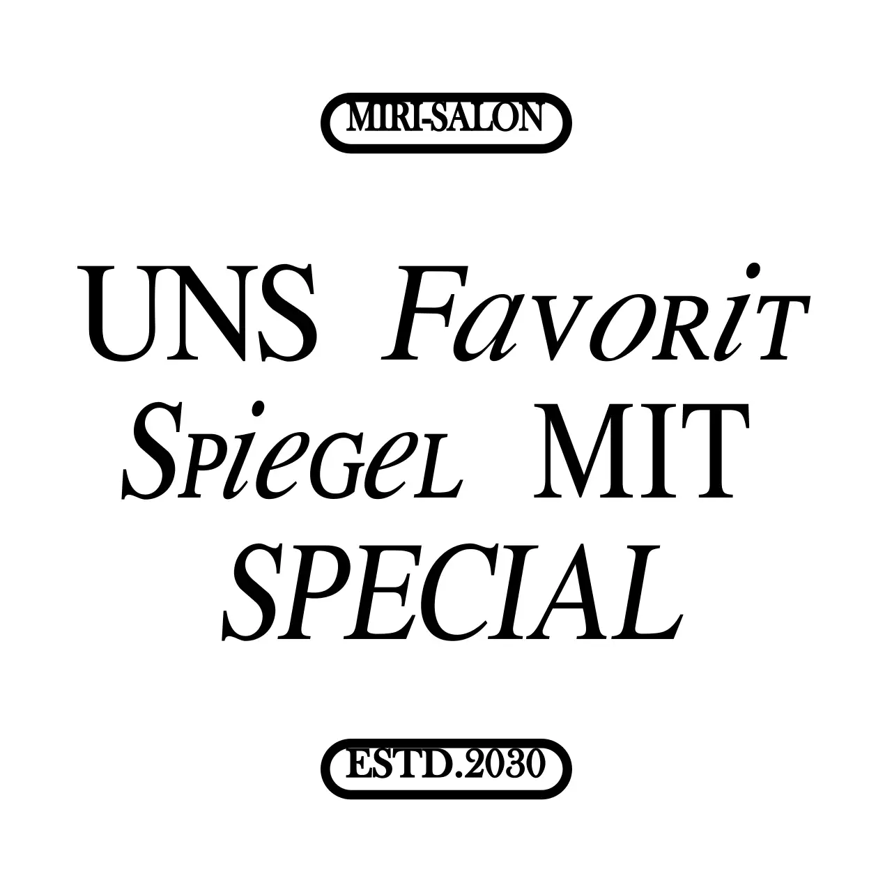 Bewerben und verkaufen Sie Ihren Friseursalon mit einem einfachen, sauberen, schwarzen, textlastigen Design