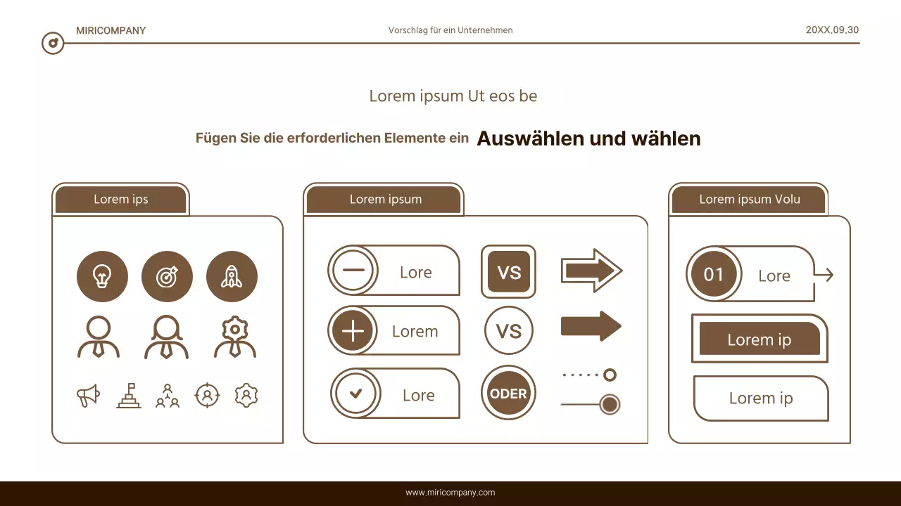 Einfacher Bericht mit brauner und weißer Textmarkierung