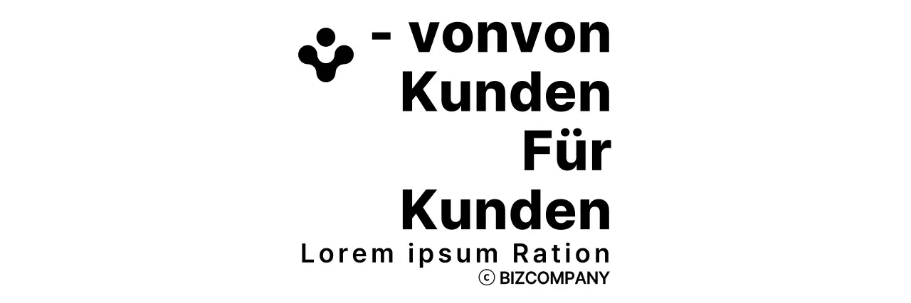 Textlayout mit einem einfachen symbolischen Logo Ausrichtungsstil Werbematerial, das einen Firmenslogan hervorhebt