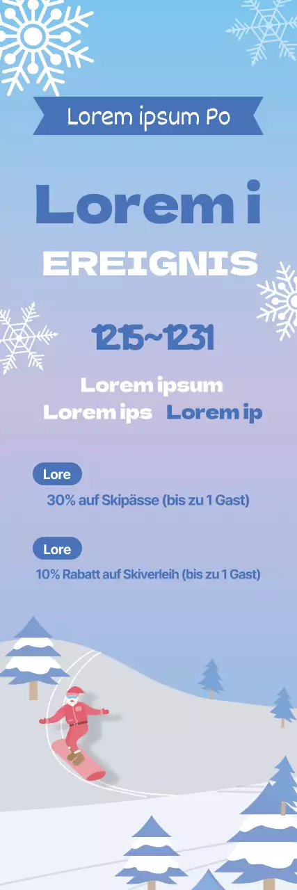 Blau Gradient Illustration Weihnachten Skigebiet Rabatt Veranstaltung
