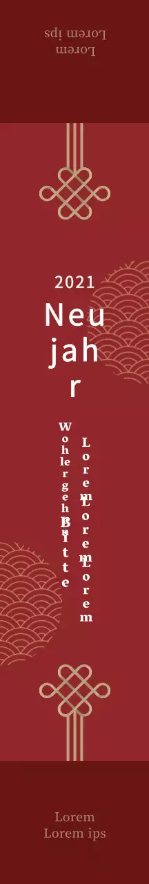 Traditionelle Neujahrsverpackung mit roter Illustration