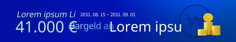 Horizontales Webbanner für eine Veranstaltung in Blau und Hellblau mit Farbverlauf