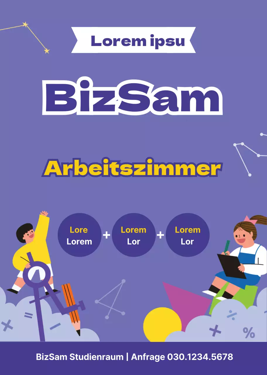 Lila Zeichen Illustration Studie Zimmer Förderung