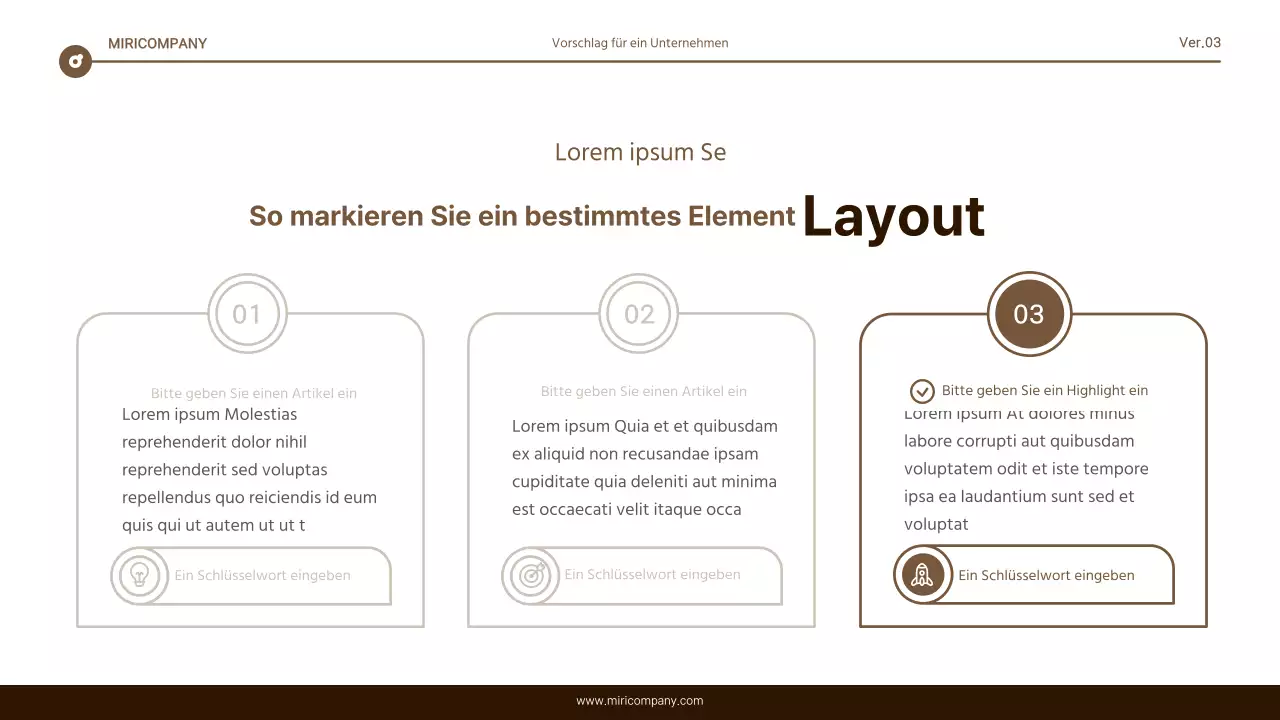 Einfacher Bericht mit brauner und weißer Textmarkierung