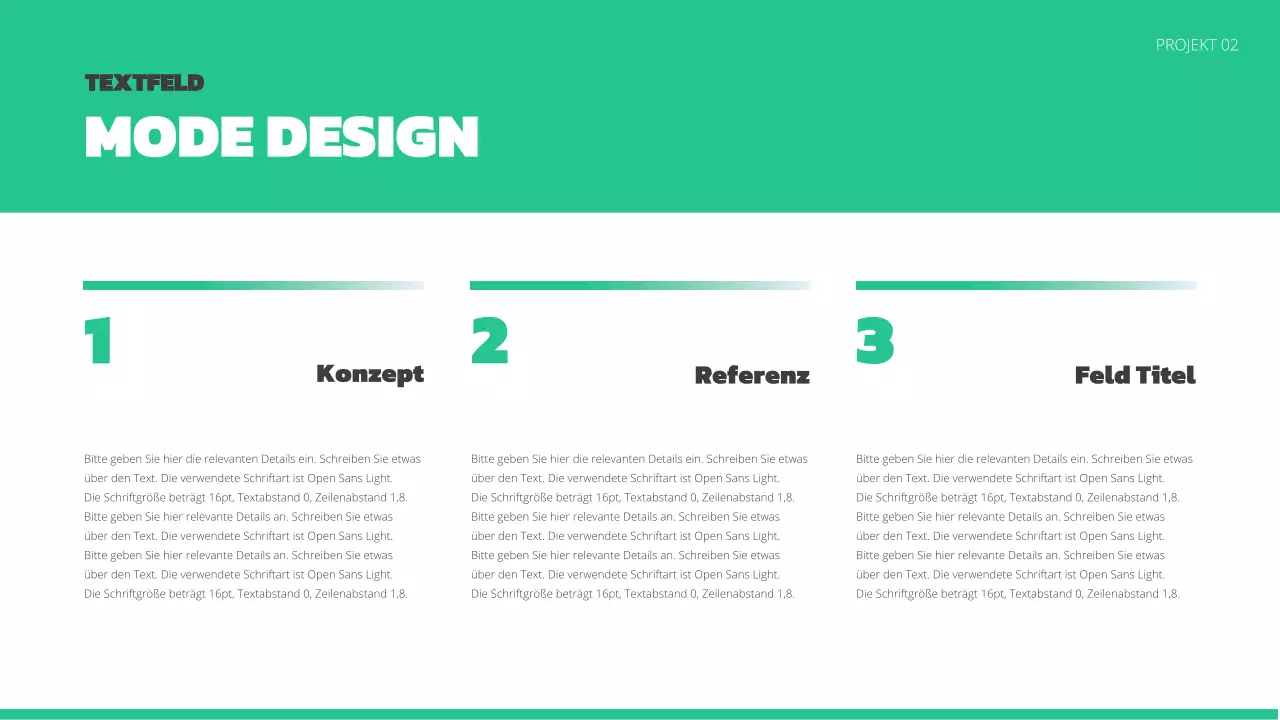 Eine einfache Designmappe in Grün