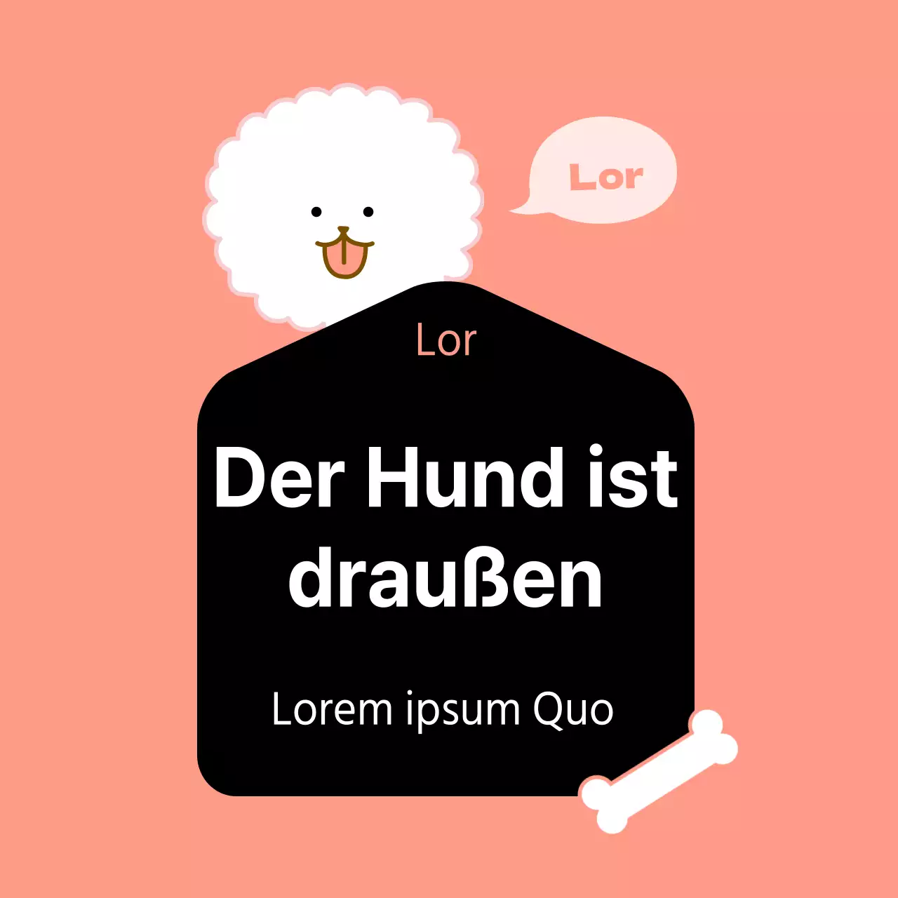 Niedliche Welpe Illustration Stil in hellrosa und schwarz Puppy geht aus Textaufforderungen