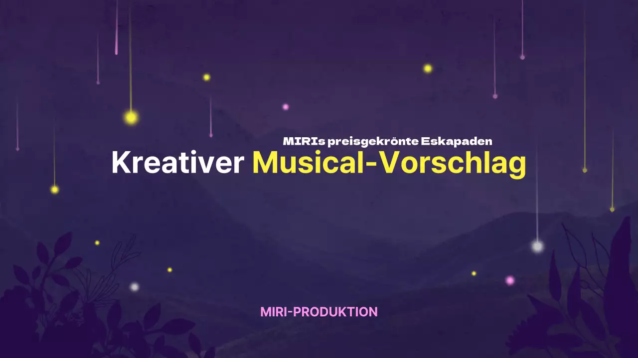 Kreativer musikalischer Vorschlag mit lila Hintergrund und Sternverzierungen