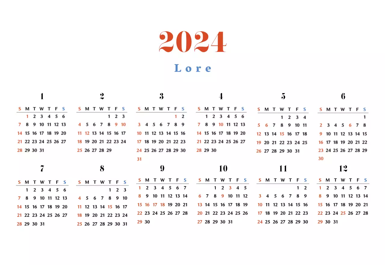 Retro-Konzept Nostalgie-Kalender in rot und blau