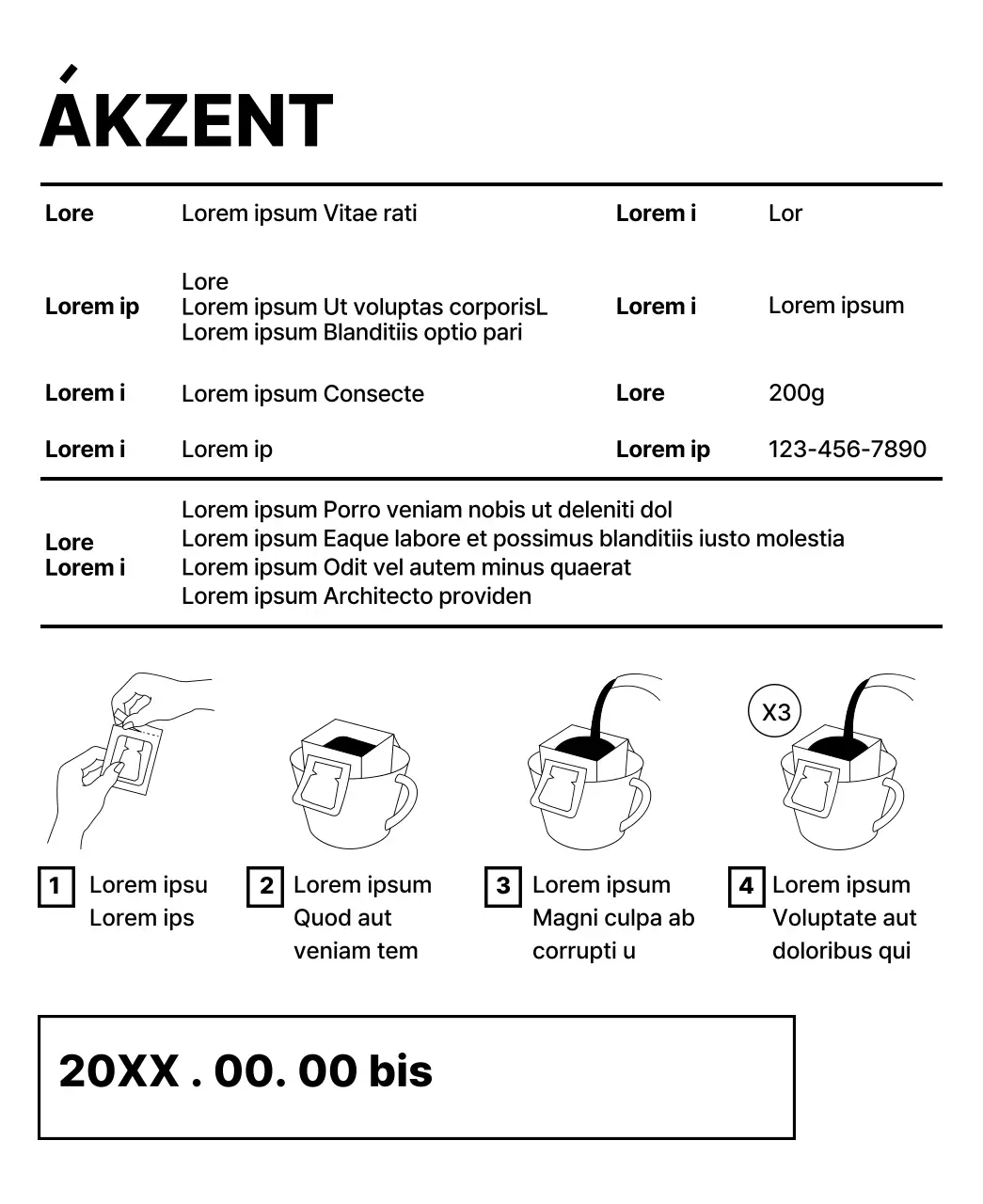 Schlichtes Design mit schwarzen Formen als Akzente