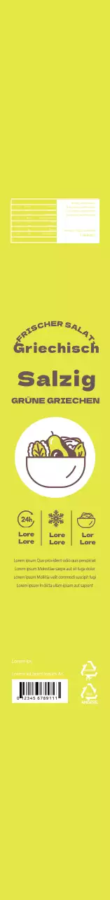 Salat-Lunchbox mit lindgrüner Ikone