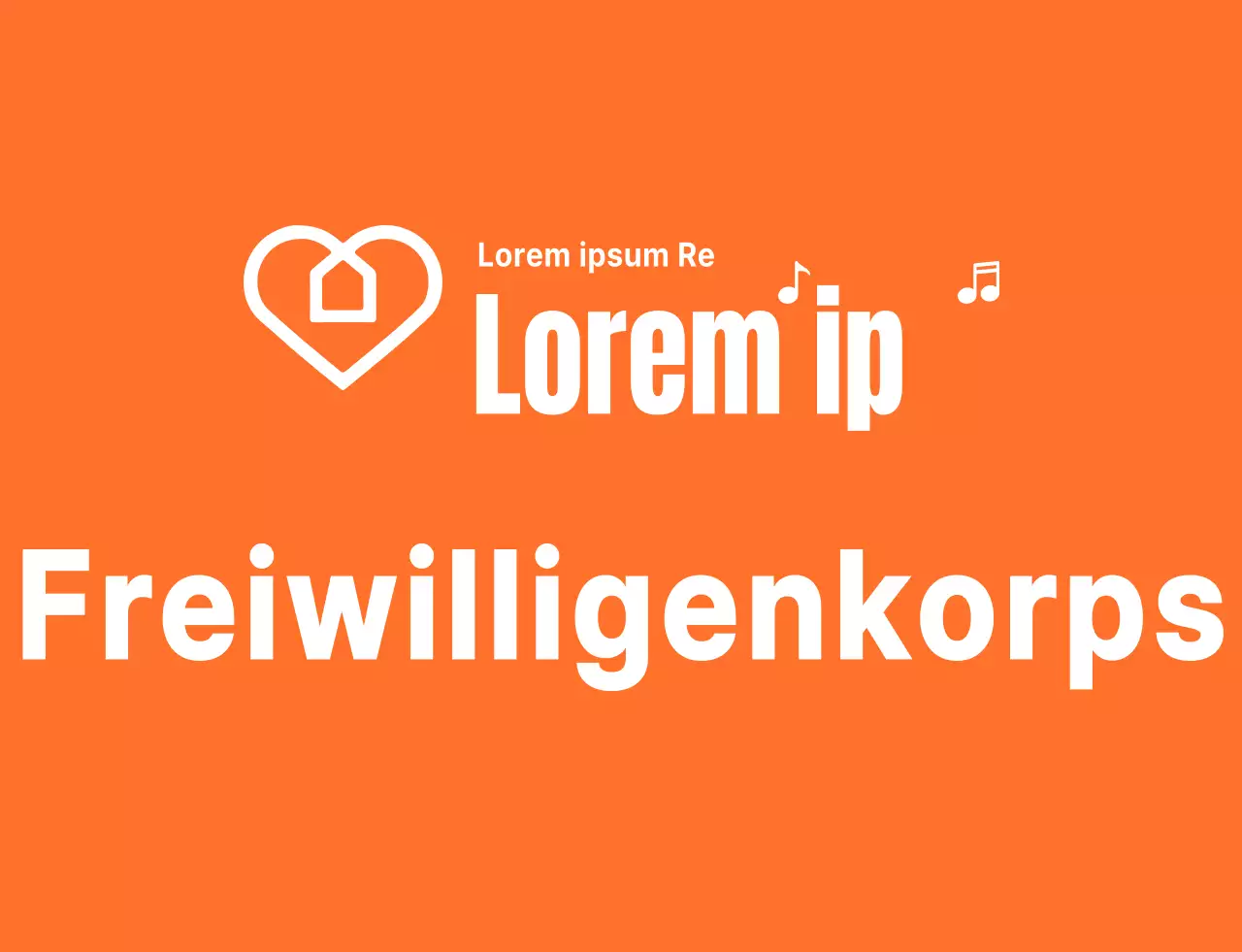 Rhythmischer Textlogostil in Orange und Weiß Freiwilligenorganisation